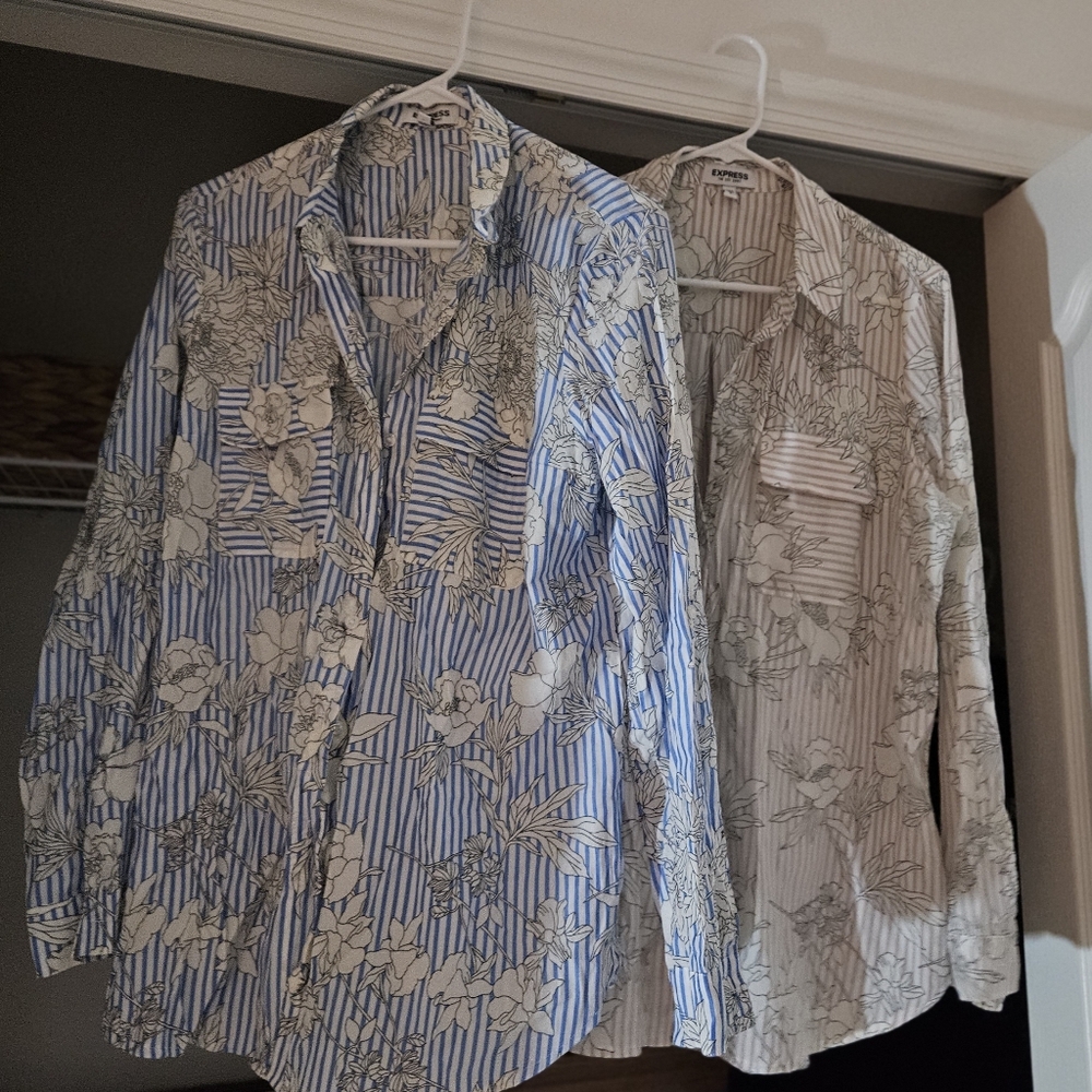 2 ladies size large Express work shirts - excellent condition